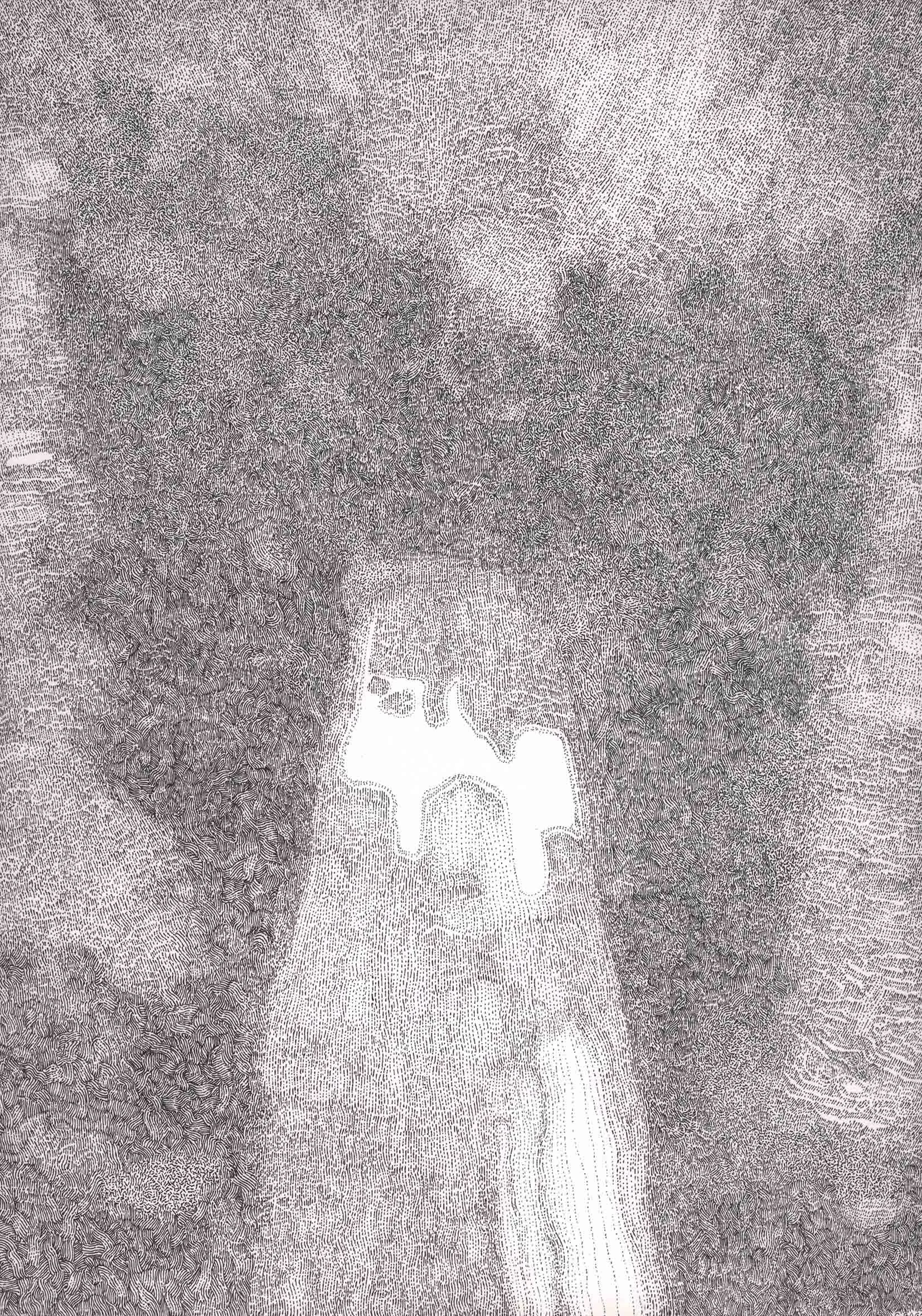 Sans titre, encre noire sur papier, 21 x 29,7 cm , 2021