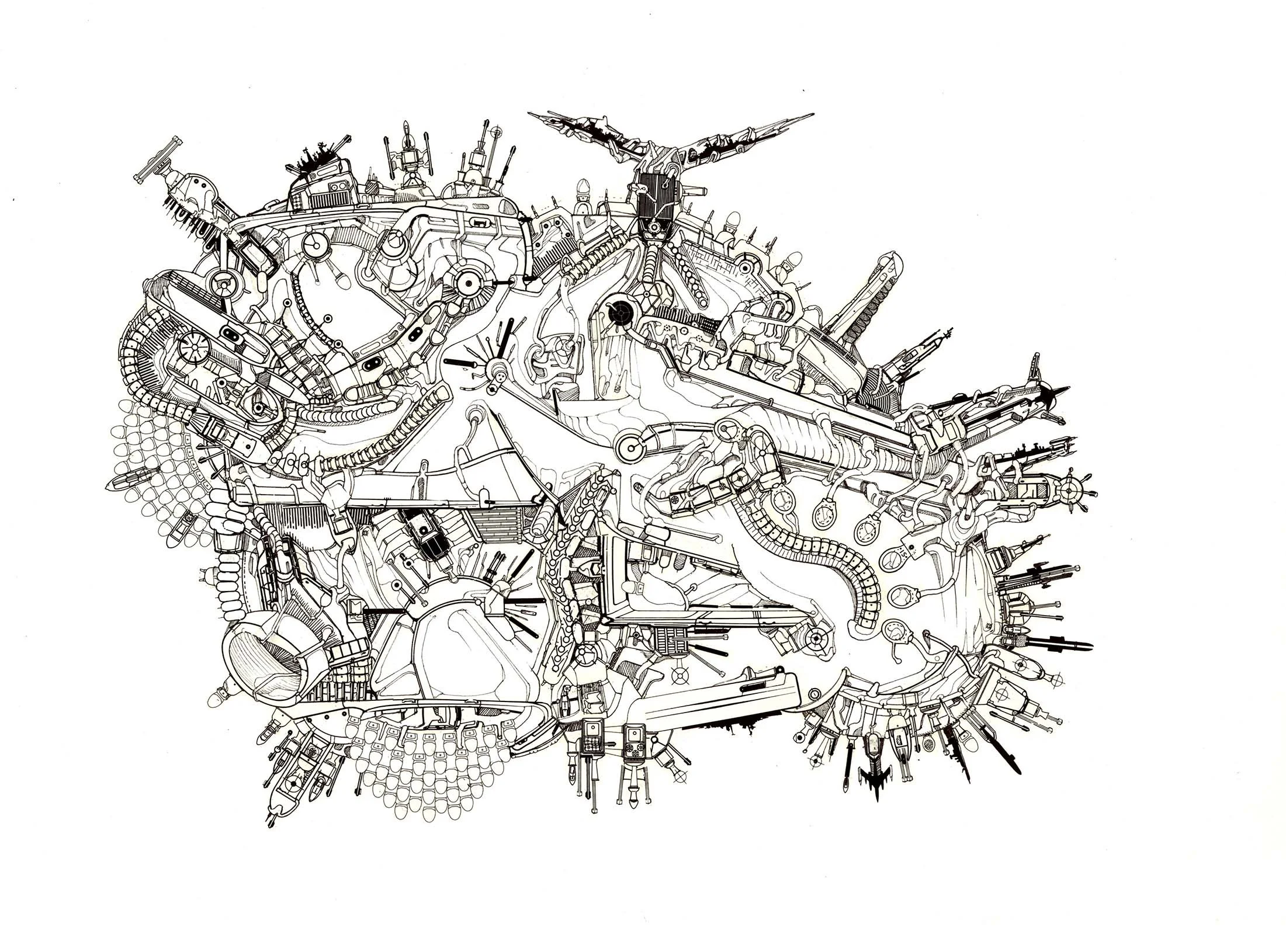 Vrisux, encre et Letraset sur papier, 20 x 30 cm, 2007