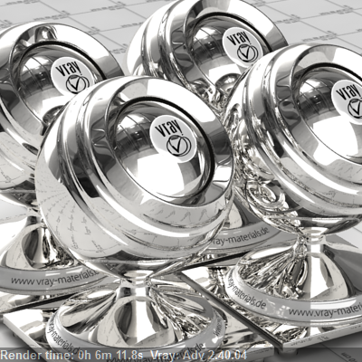 Chrome rendered on one CPU Vray 2.4 0:06:11.8 Seconds