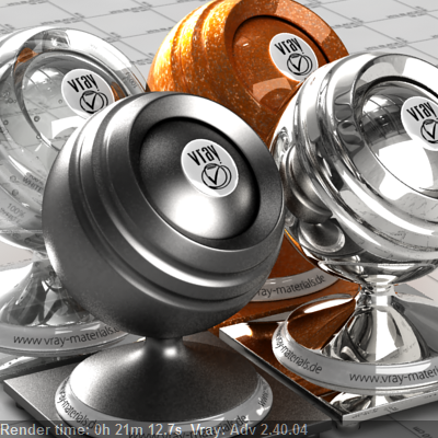 Carpaint, glass, chrome and glosses metal rendered on one CPU Vray 2.4 0:21:12.7 Seconds.