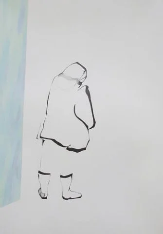 Blyant og olie på mazonit 172 x 122 cm