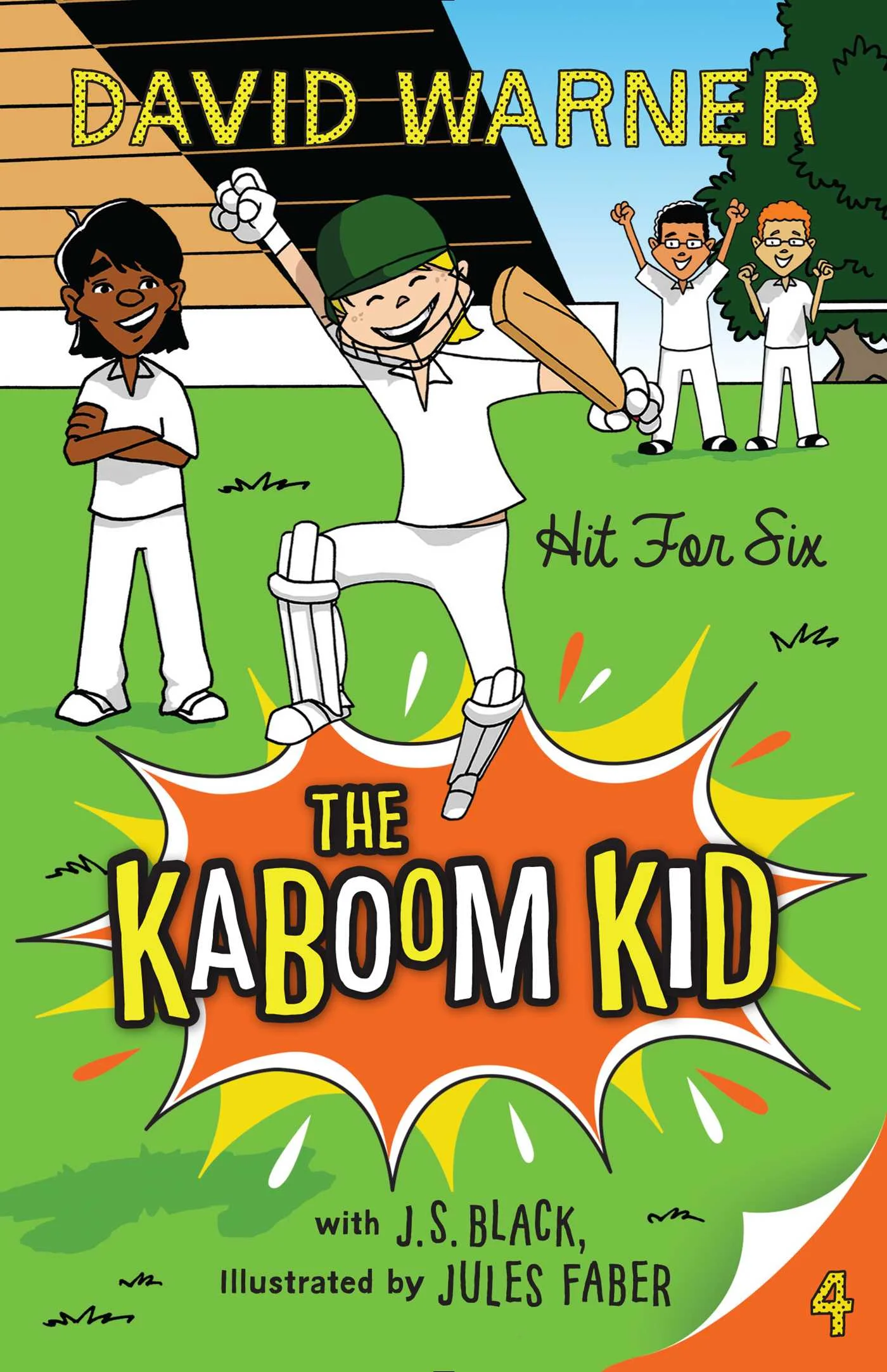 Hit for Six Davey Warner bets school bully Mo Clouter that he can hit six sixes in the Sandhills Sluggers’ upcoming battle against their club rivals. But after a disastrous school excursion to the local lawn bowls club, Davey is in trouble again, then forgets to hand in his assignment. His Year Six teacher, Mr Mudge, bans Davey from playing cricket until it’s done. Can Davey get his assignment done, hit six sixes in the match and help the Sluggers seize top spot on the ladder?