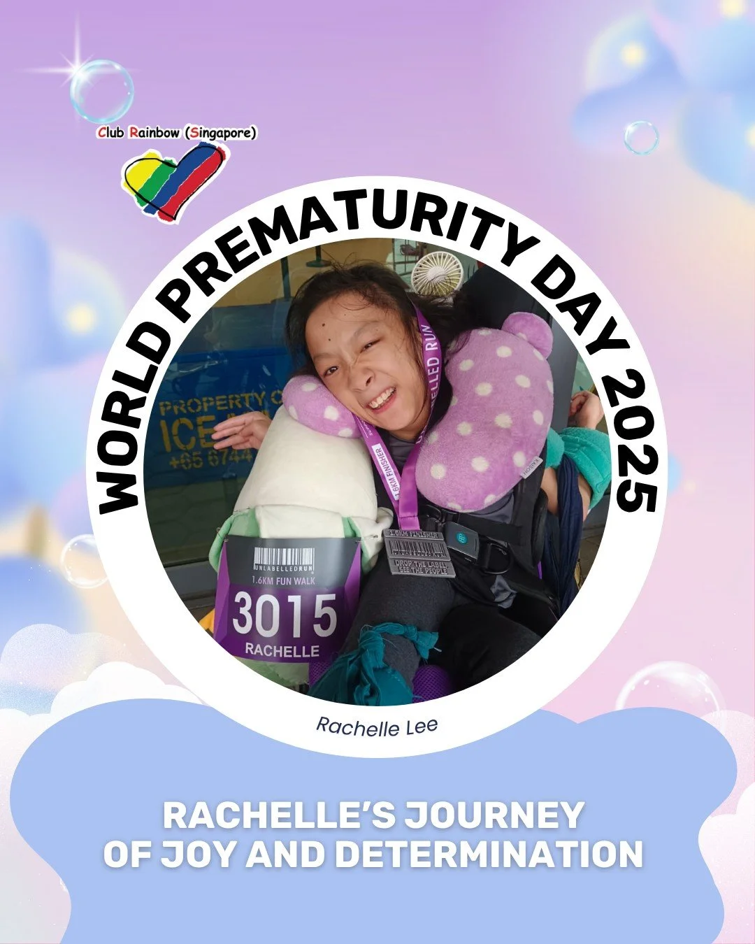 💜 This World Prematurity Day, we celebrate children who remind us that strength comes in many forms ✨

Meet Rachelle, one of a set of triplets who arrived ahead of time &mdash; a tiny fighter with a big heart. Now 18, she studies at the Cerebral Pal