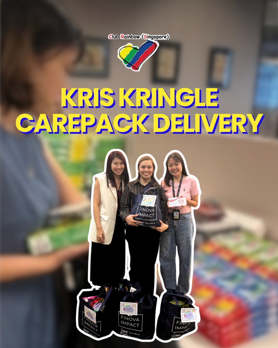 Recently, Club Rainbow (Singapore) and Finova Impact came together to support our low-income families through a grocery delivery initiative across Singapore. 🌈🛒

Thoughtfully prepared grocery packs &mdash; filled with essential household items and 