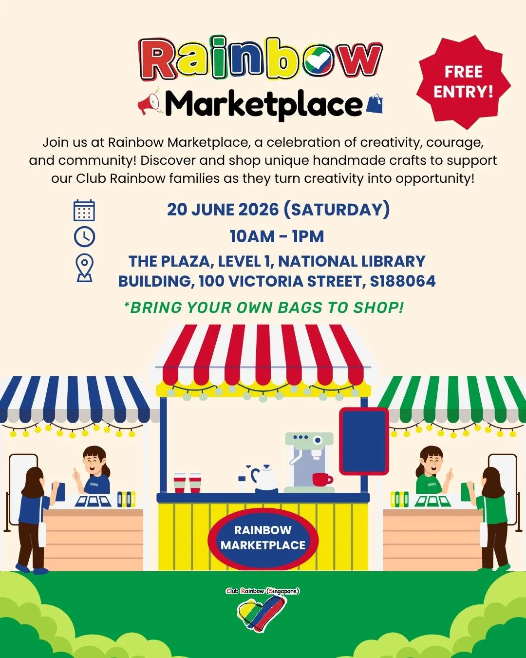 Exciting news! 🎉 For the first time ever, Club Rainbow (Singapore) is launching Rainbow Marketplace &mdash; a celebration of creativity, courage, and community, a brand new platform created by our Vocational Development Programme!

Meet our talented