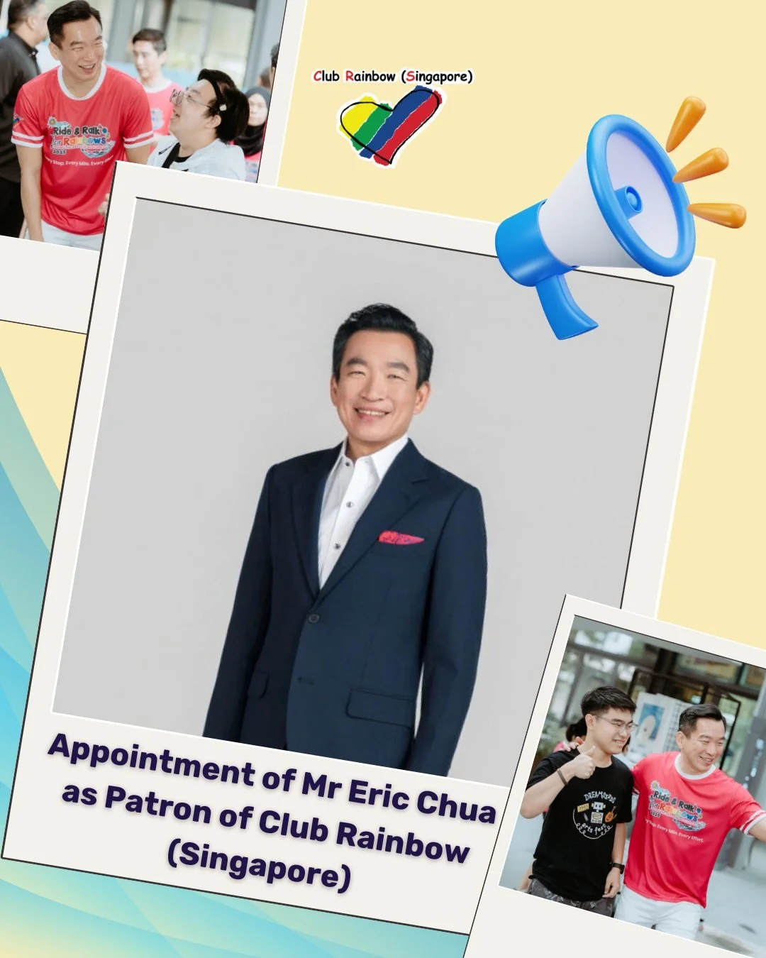 We are honoured to announce the appointment of Mr Eric Chua @ericchuasl.sg, Senior Parliamentary Secretary, Ministry of Law &amp; Ministry of Social and Family Development, as Club Rainbow (Singapore)&rsquo;s Patron.

This marks a meaningful mileston