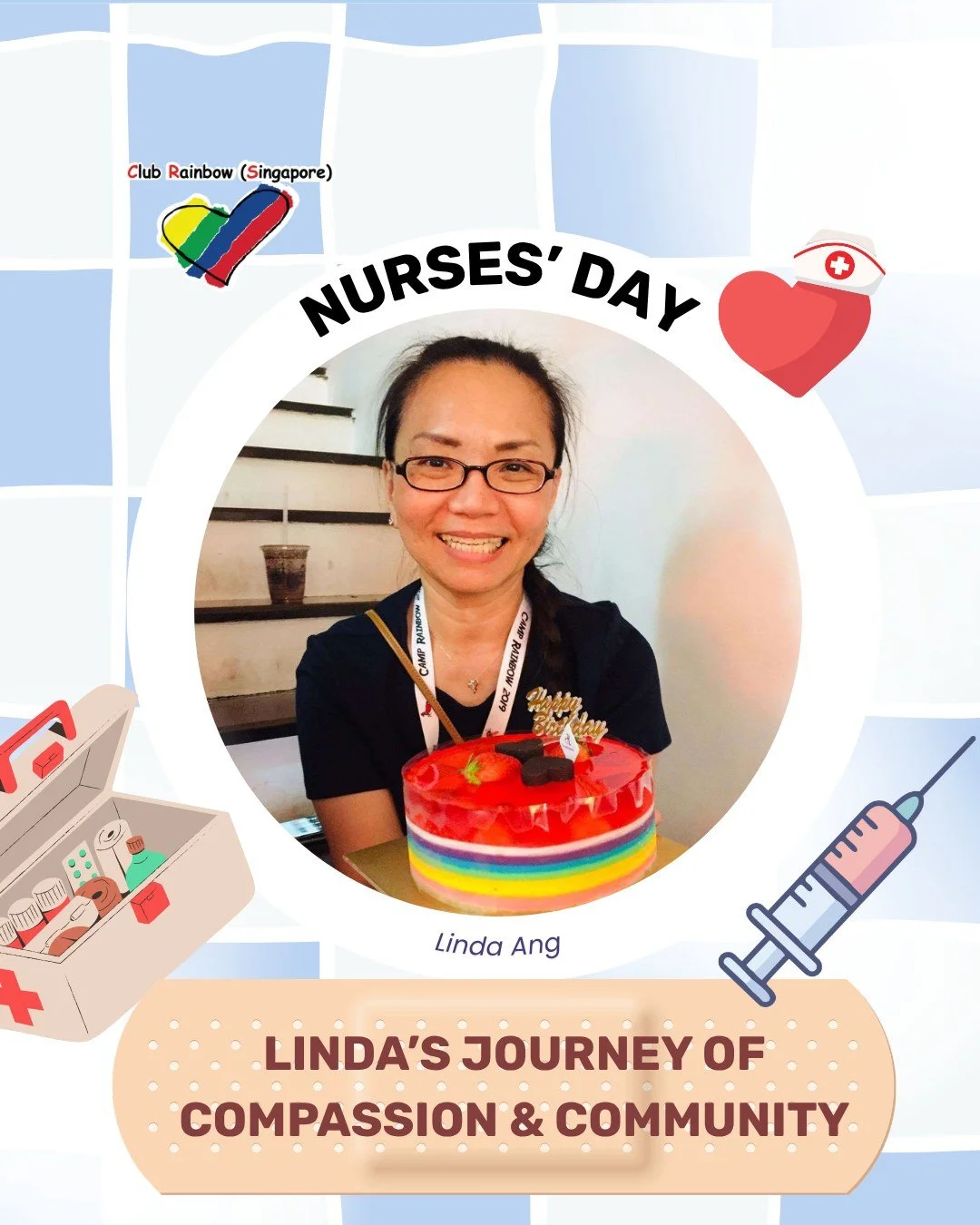 💙👩&zwj;⚕️ Happy Nurses' Day!

This Nurses' Day, we celebrate Linda&mdash;one of Club Rainbow (Singapore)&rsquo;s dedicated volunteers&mdash;whose compassion, dedication, and unwavering commitment continue to make a meaningful difference in the live
