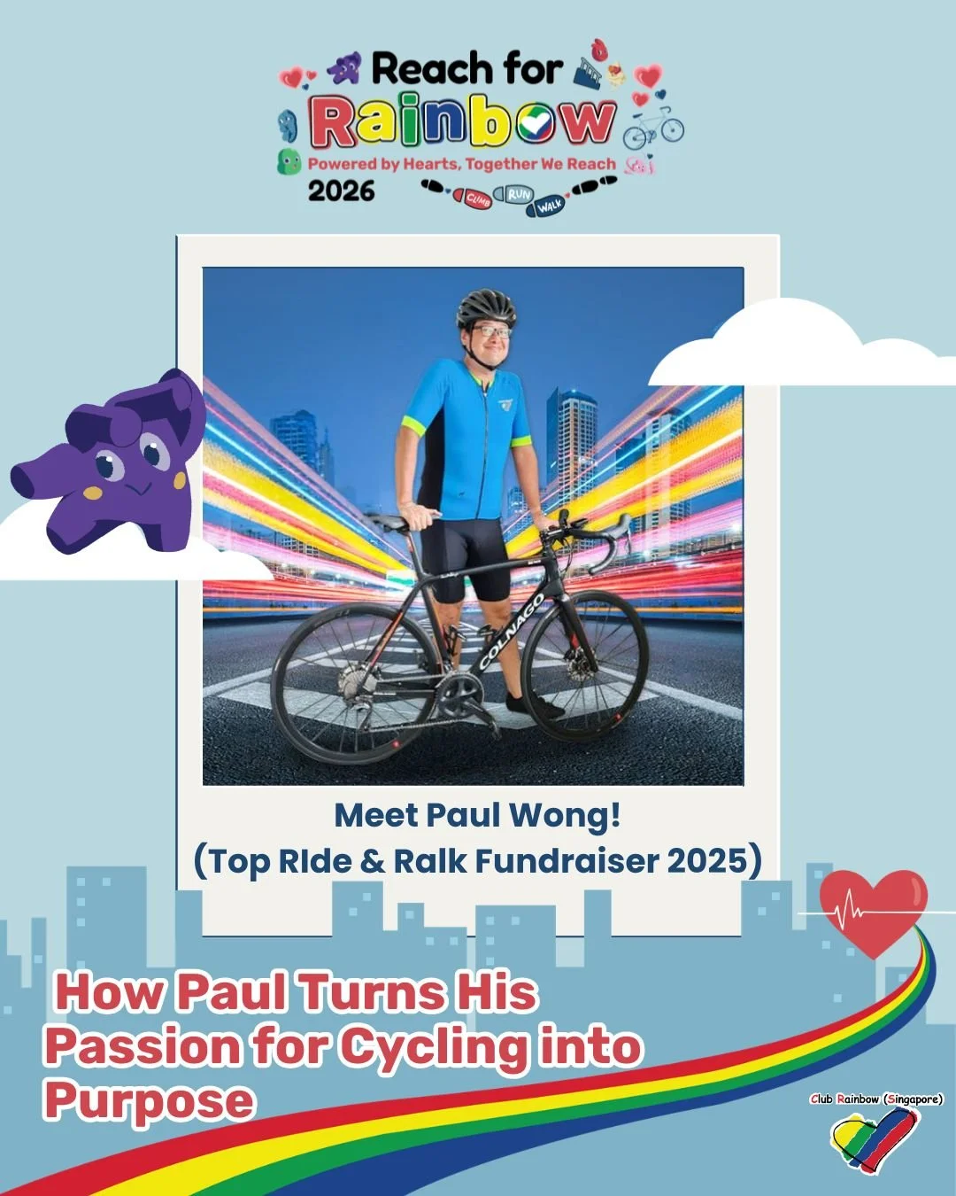 ⏰ Last chance! Today is the final day to register for Reach for Rainbow 2026!

Meet Paul, our Top Ride &amp; Ralk Fundraiser for 2025 and a passionate cyclist who has been supporting Reach for Rainbow since 2020 🚴💛

Now in his fifth year participat