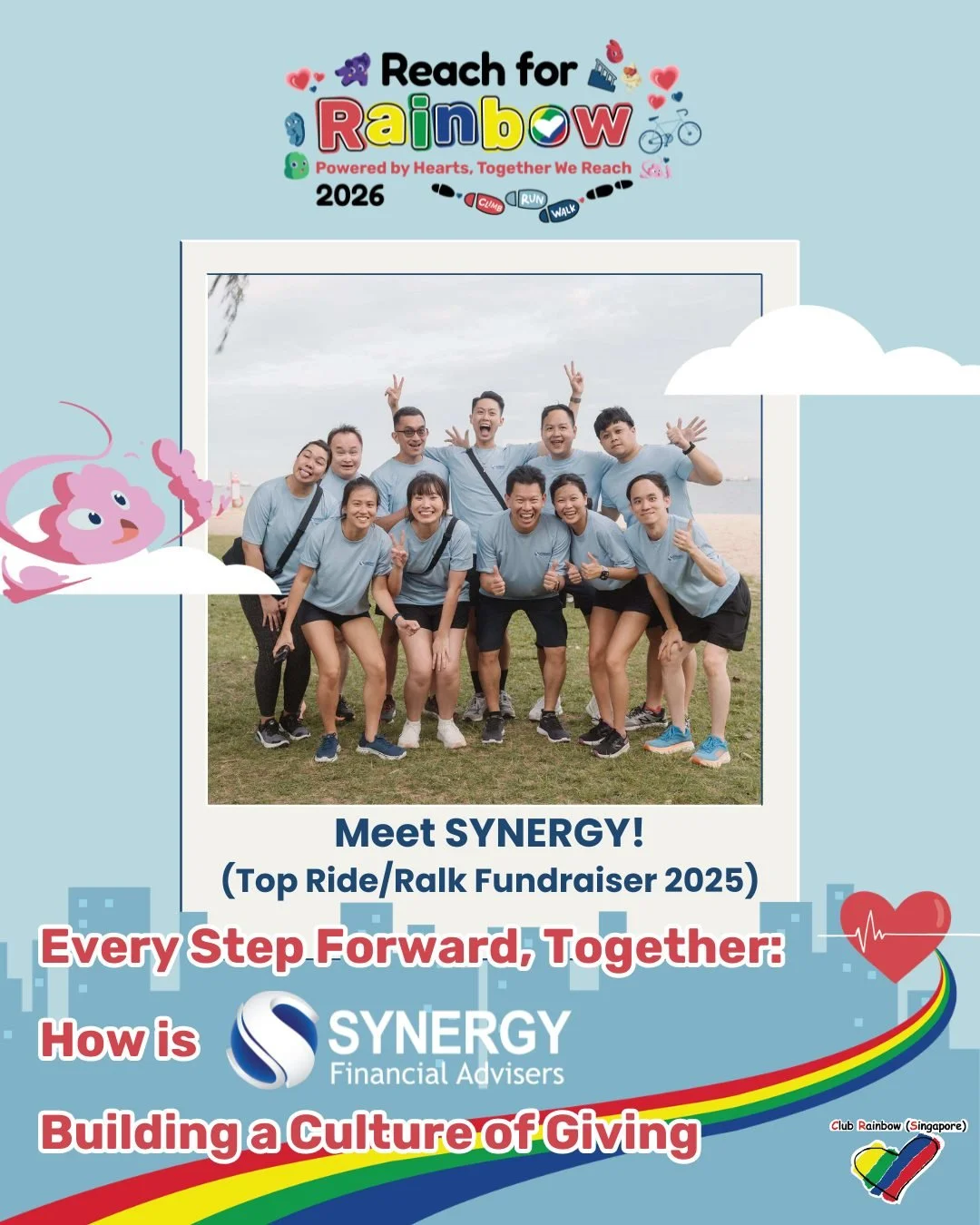 🌈 Reach for Rainbow 2026

Meet @synergyfa_sg , a valued partner of Club Rainbow (Singapore), where creating meaningful impact goes hand in hand with empowering people 💙

Through SynergyCare, their corporate social responsibility initiative, adviser