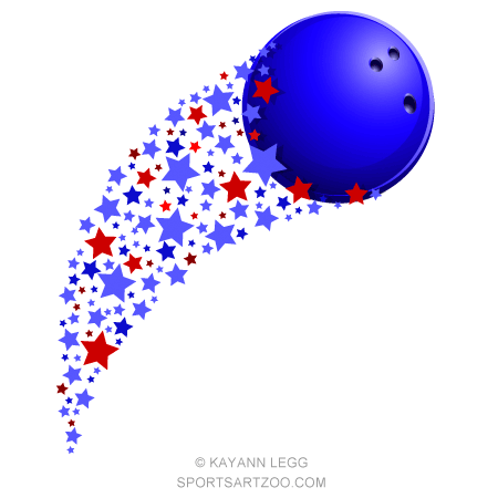 Bowling Red, White and Blue Star Swoosh