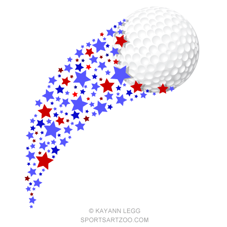 Golf Red, White and Blue Star Swoosh