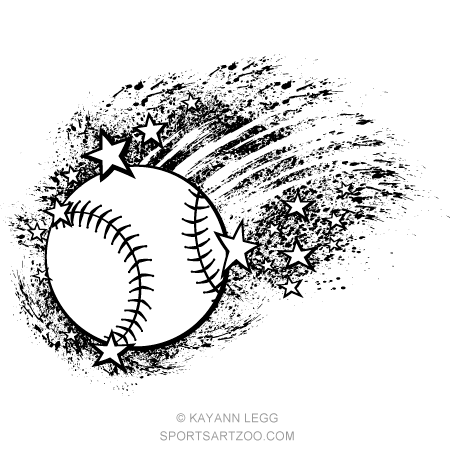 Baseball Grunge Star Streaks