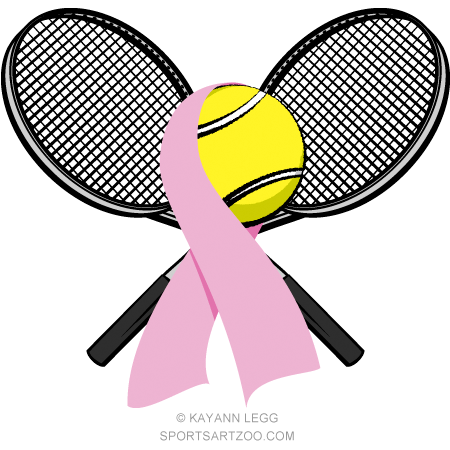 Tennis Ball Breast Cancer Ribbon