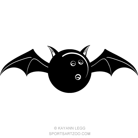 Bowling Vampire Bat Silhouette