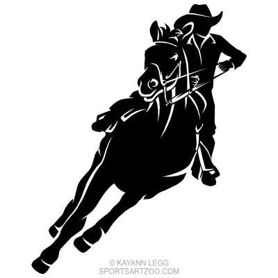 Download Cowboy Horse Racing Silhouette Sportsartzoo