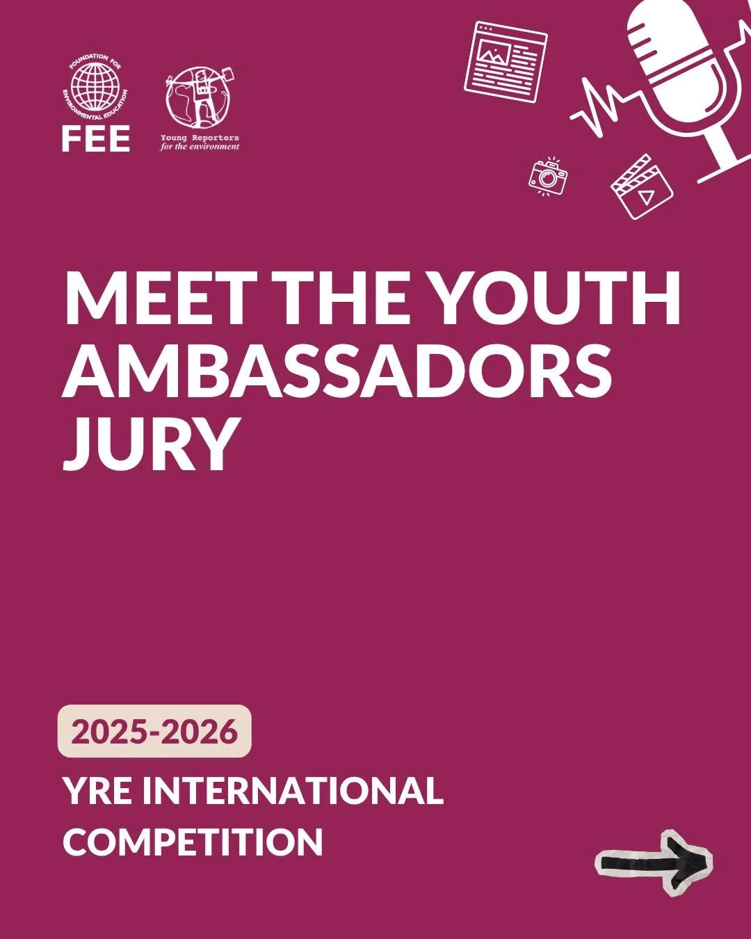 ✨ New for the 2025&ndash;2026 YRE International Competition ✨ 

Meet the YRE Youth Ambassador Online Jury 👋
A group of inspiring young creators, and changemakers joining this year&rsquo;s competition as category specialists. Each ambassador reviews 