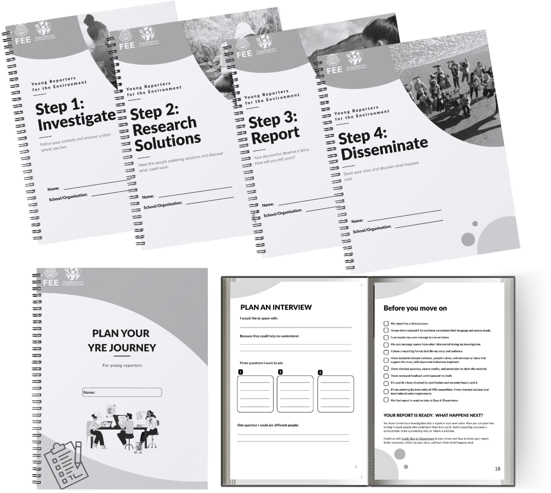 The pack includes one guide for each of the four YRE steps, together with a YRE Journey Planner to help young people organise the whole process.