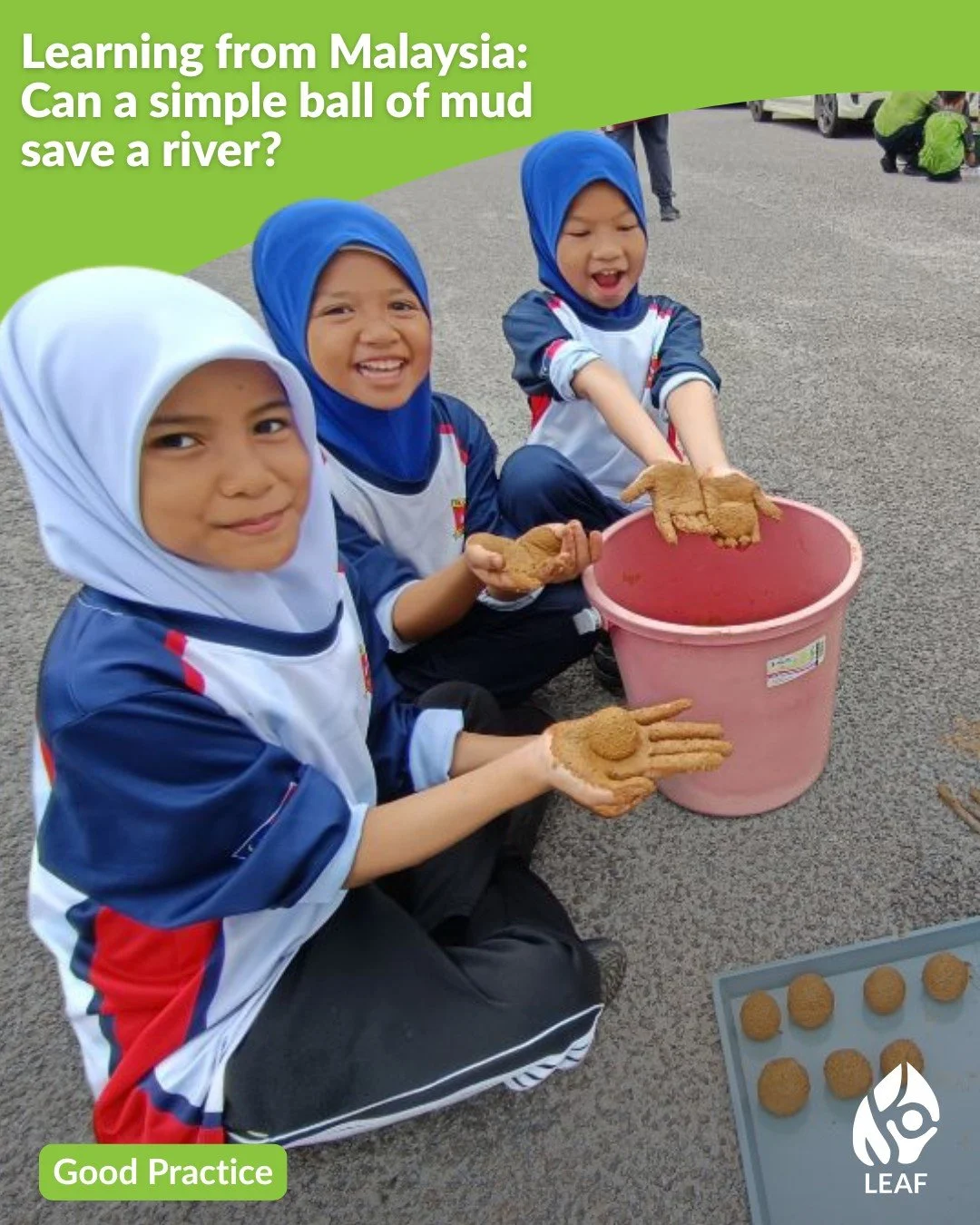Can a simple ball of mud save a river? 🟤💧

Our LEAF Malaysia team explored how to restore polluted waterways using EM Mudballs: a mix of clay, rice bran, EM microorganisms, and brown sugar, that creates a living &ldquo;bio-bomb&rdquo; of beneficial