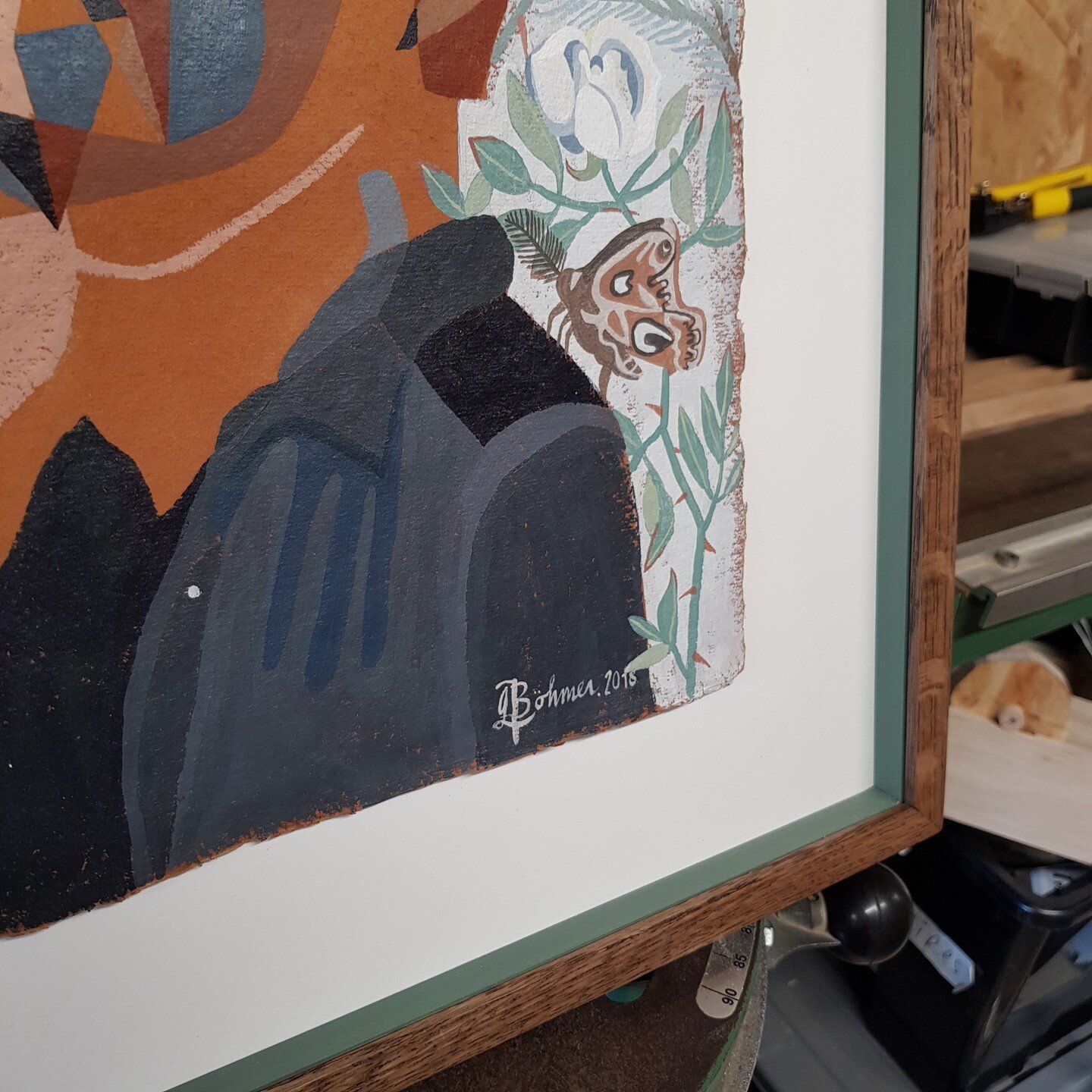 ⁠
Frame: Oak frame finished with tobacco oil - 12 mm hand painted fillets fillets - 5 mm raised lay-on⁠ - anti-reflect glass⁠
⁠
We chose a warm wood frame colour to compliment the tones in the painting. To give the frame a more contemporary finish we