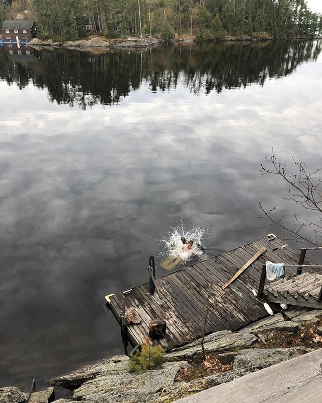 May 24 tradition. 44 degrees Fahrenheit #fairhaven #muskoka
