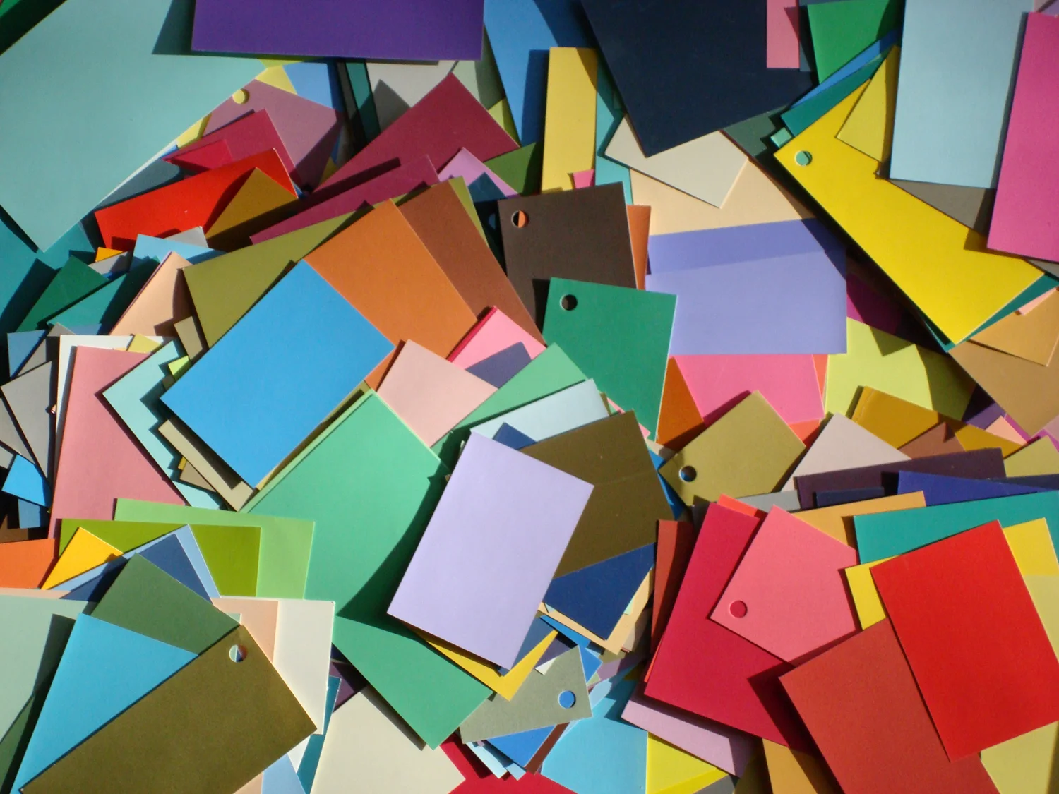 Part of Danielle's color pile, which she uses in her work (and teaching), is shown in the video.
