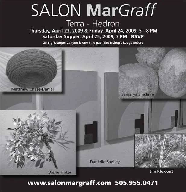 Invitation to Terra-Hedron show at Salon MarGraff, May 2009, with Danielle Shelley's Orange Arc series