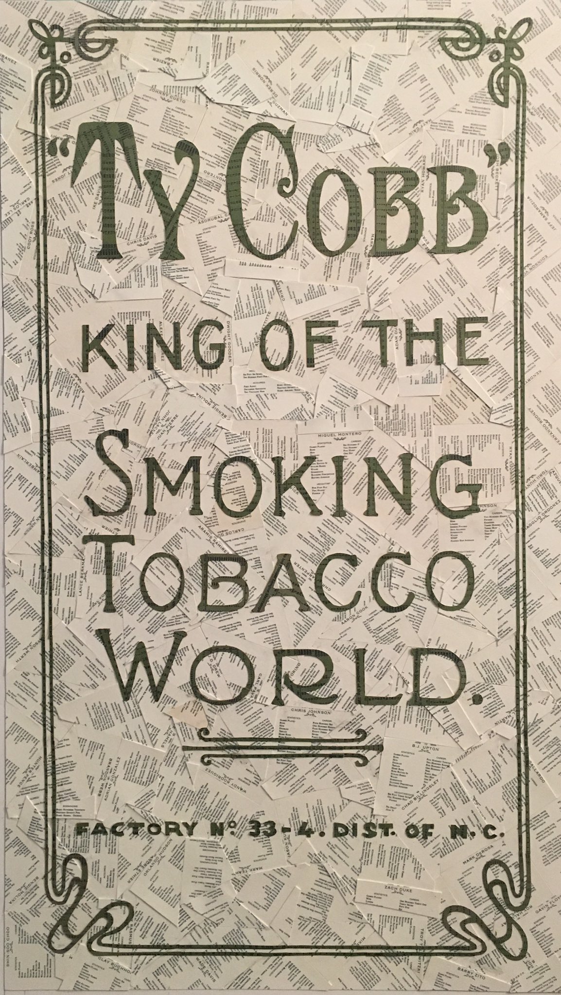 T206 Ty Cobb Advertisement Back