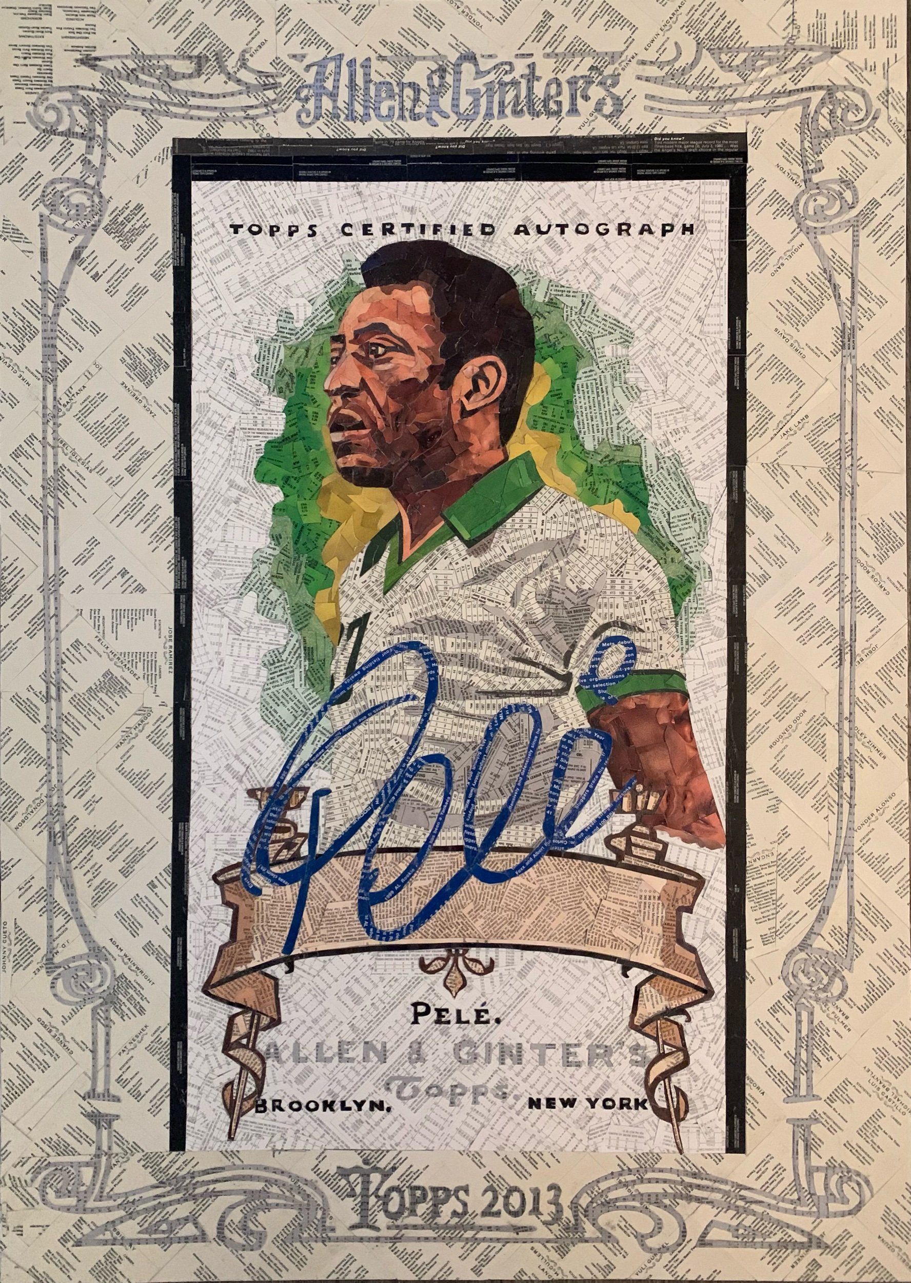 2013 Allen & Ginter Framed Mini Autograph Pele