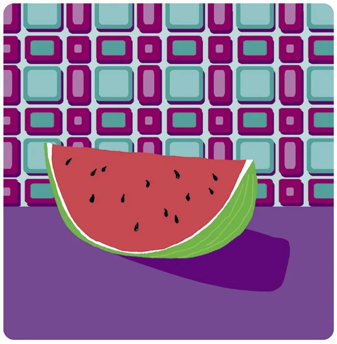 Watermelon with Wallpaper illustration 2007