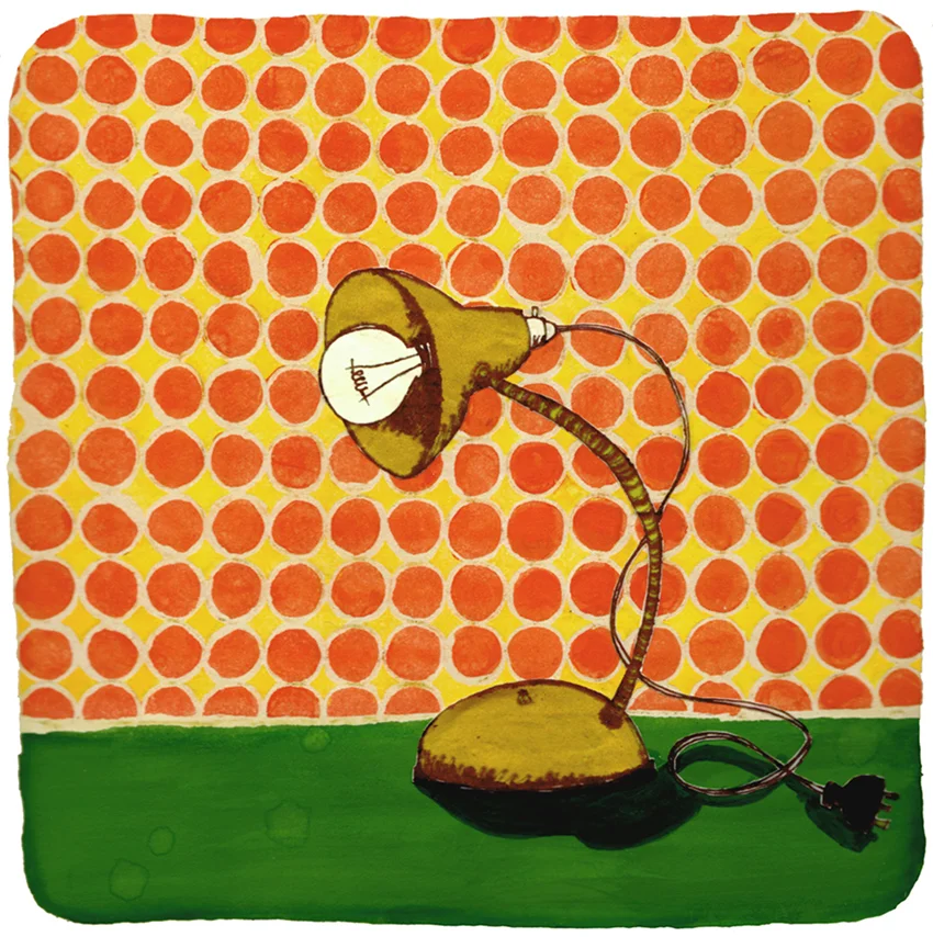 Lamp with Wallpaper Mixed media on paper 2003