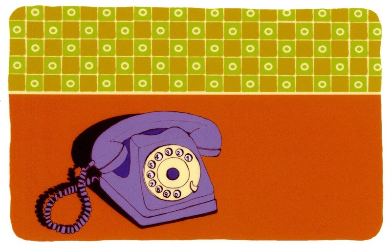 Still Life with Wallpaper (phone) postcard design 2005