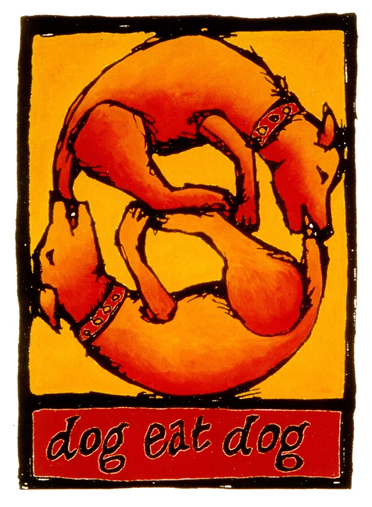 Dog Eat Dog Lithograph & gouache 1995