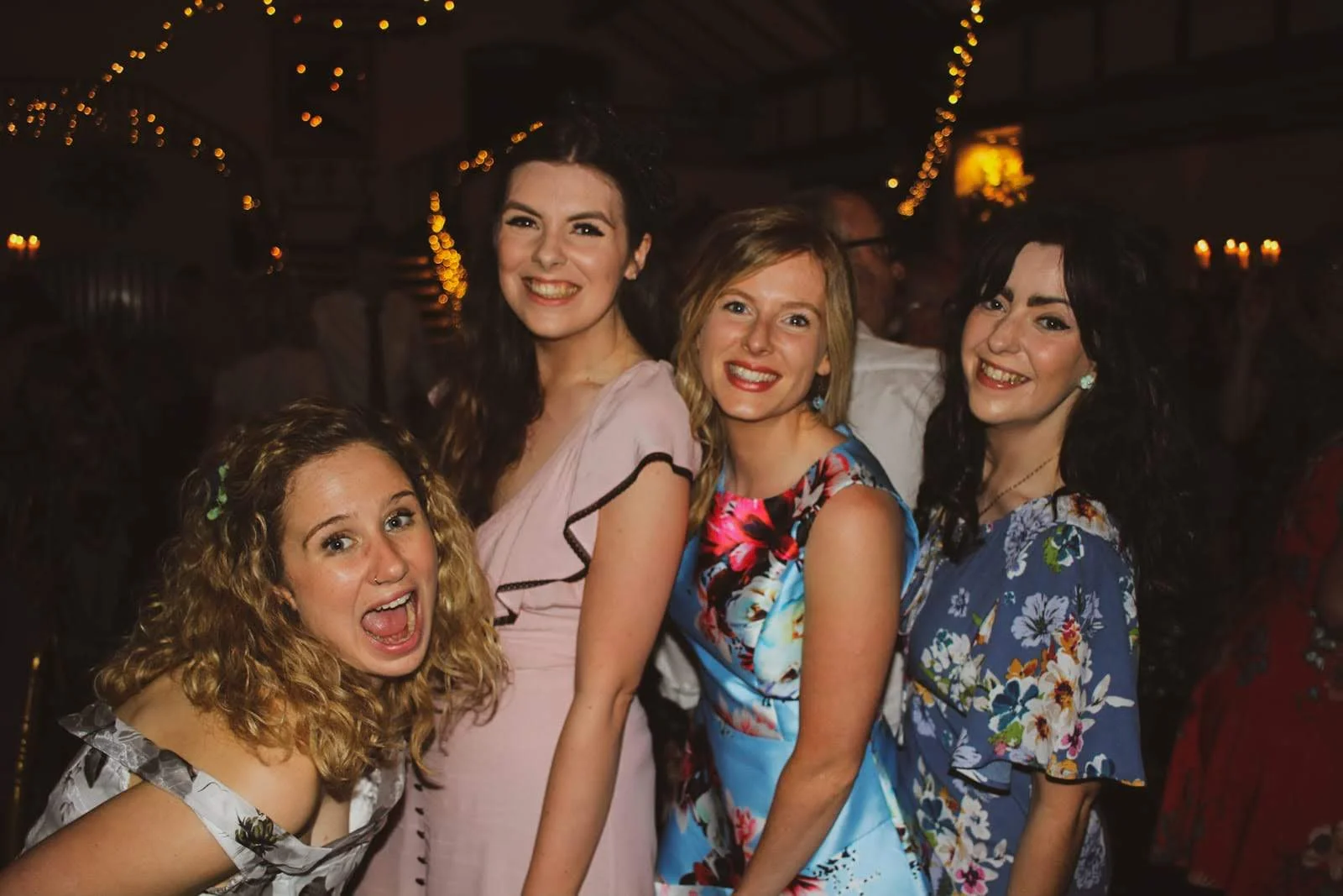 Laura (second from left) + three of her lovely bridesmaids