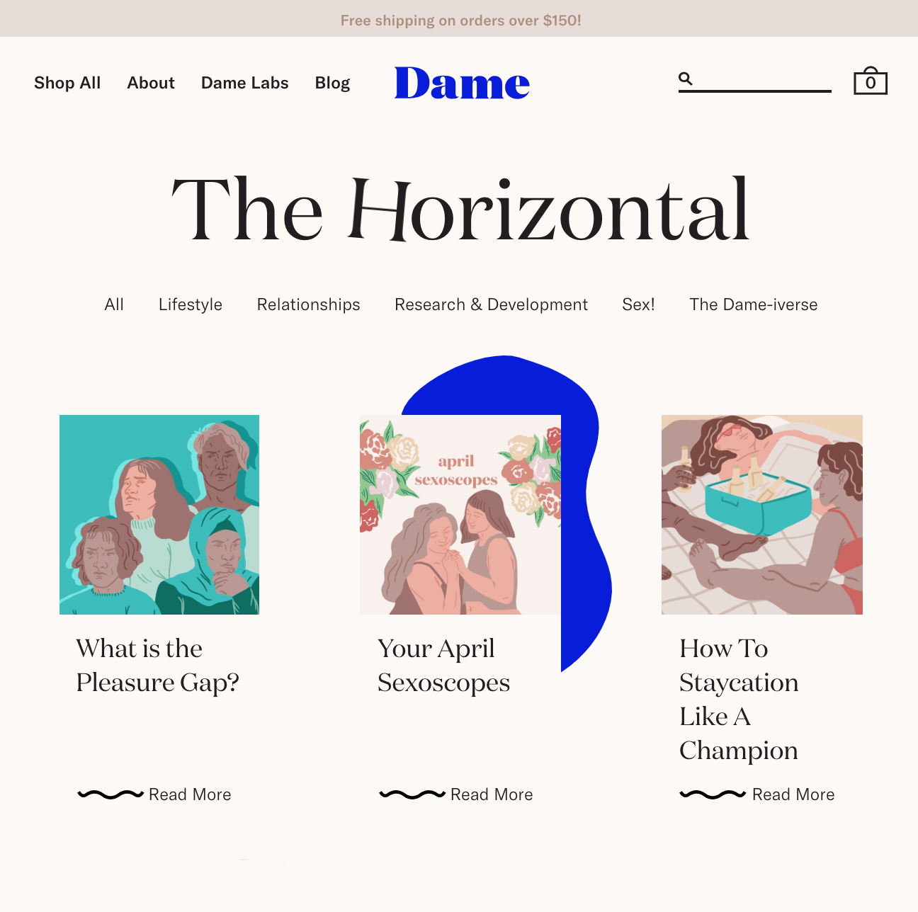 editorial illustrations for Dame Product's blog, The Horizontal