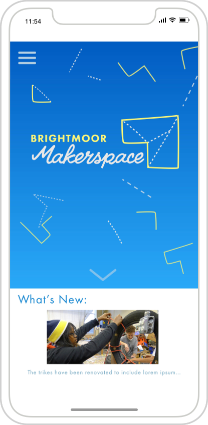 Mobile design of website. I utilized a gradient for the website design to encourage scrolling down.