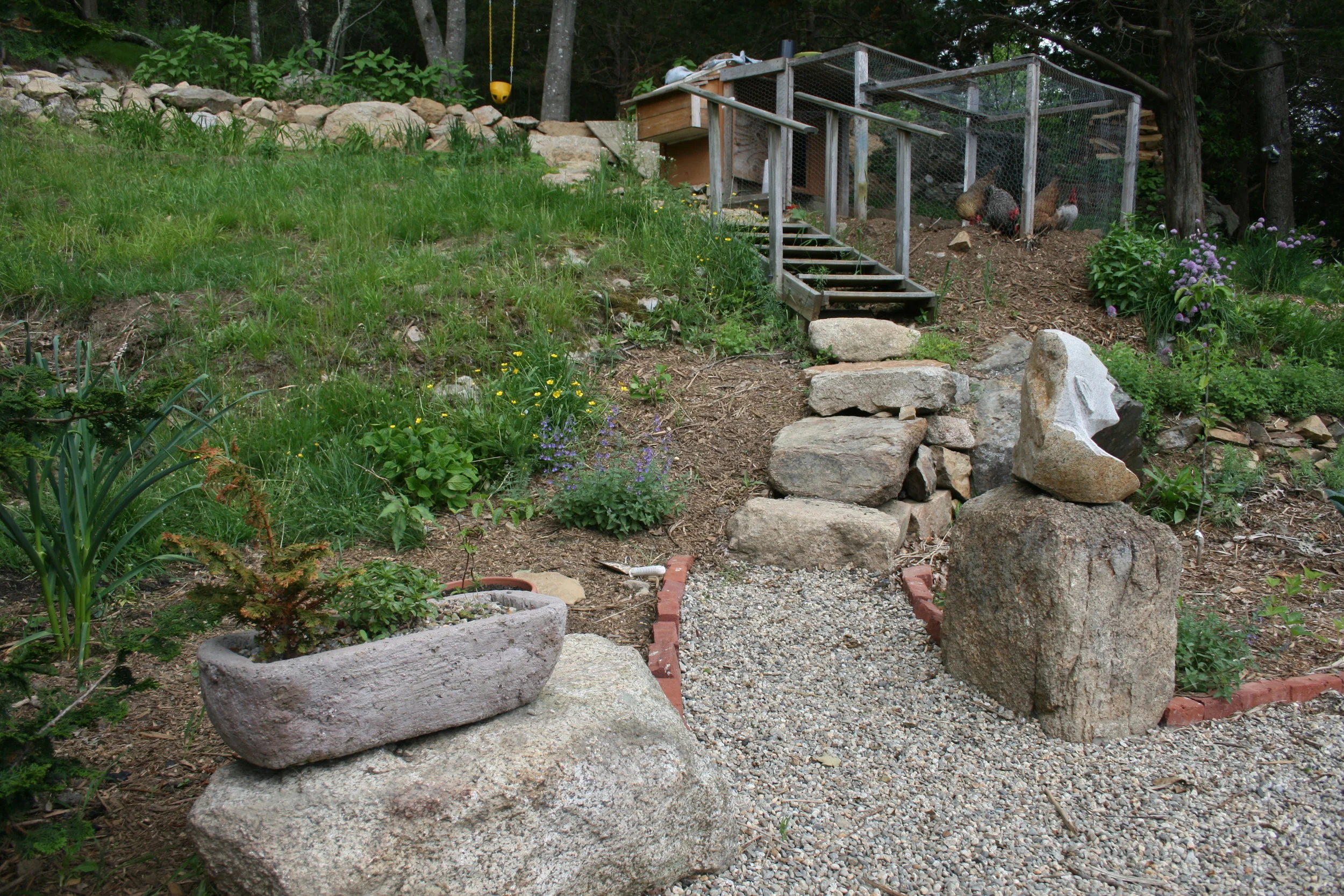 boulders and staircase, photo from summer