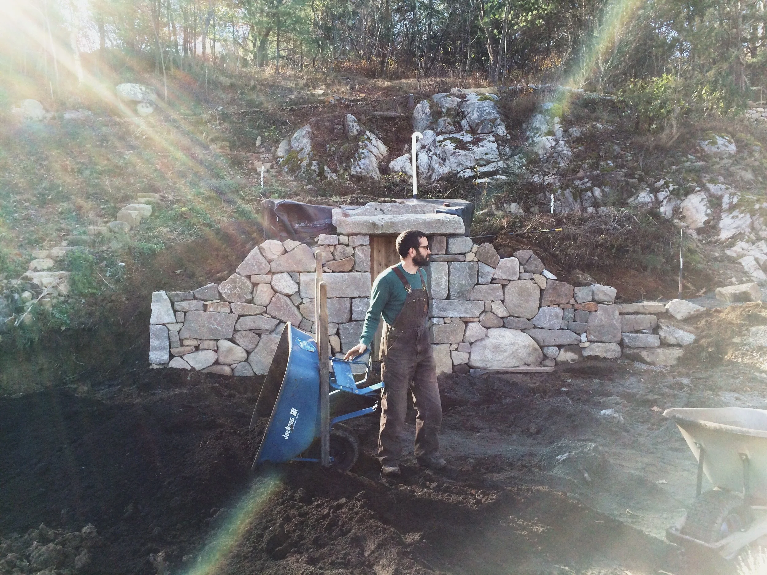 November 2017 A man building his root cellar dreams…always experimenting on our property.