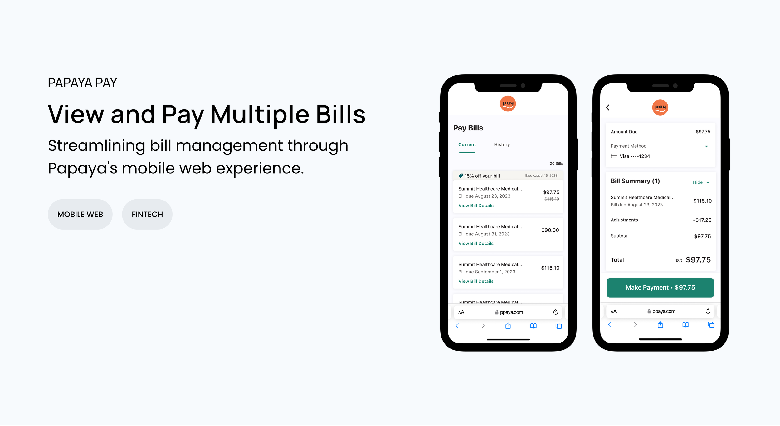 Papaya Pay, View and Pay Multiple Bills