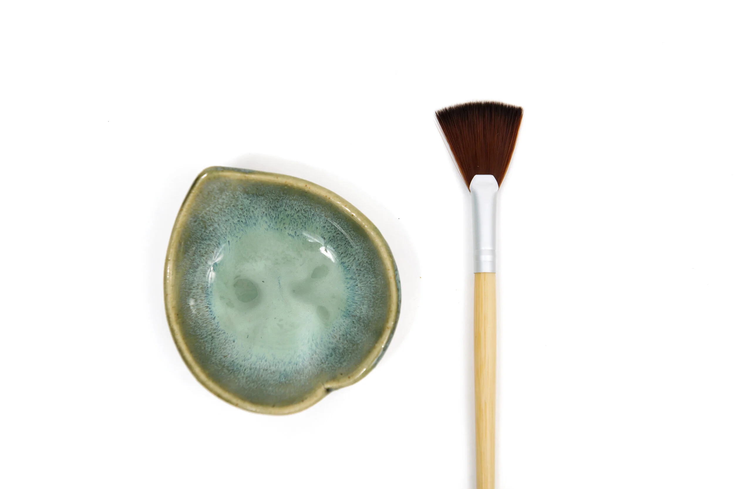 Handmade Face Mask Mixing Bowl &amp; Bamboo Brush Set