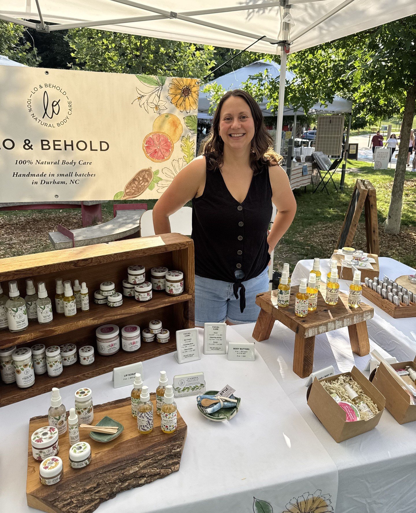 I truly love selling at our local markets! I get to share our products with new folks and see so many familiar faces. Many of our regular customers have been shopping with us for over 10 years! 💕⁠
⁠
Stop by to hangout, sample, and smell all of our s