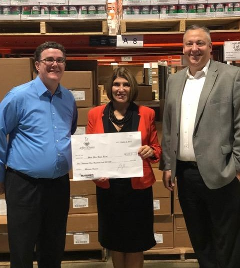 Pictured L to R: Bryan Honaker, BM Lima, OH branch, Linda Hamilton, CEO West Ohio Food Bank, and Rod Coffey, AVP