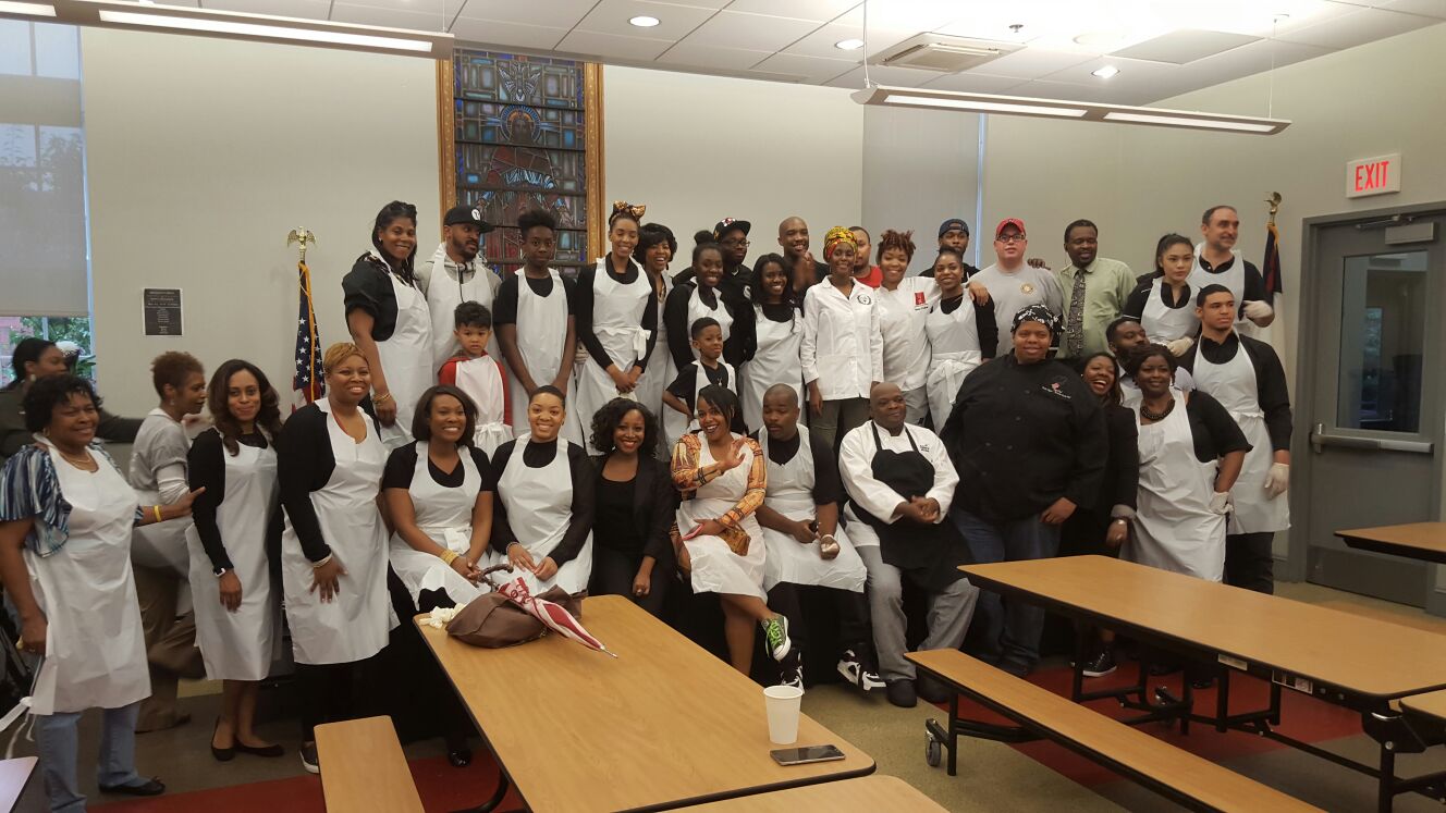 The team of Chefs and volunteers that turned Central Union Mission Men's Shelter into a restaurant on May 23, 2016