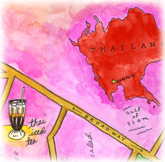  NPR, Brian Lehrer Show, 2011  Little Thailand, 2011, Watercolor on paper, 12x16" 