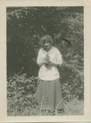 NW founder M.O. with small totem, Colorado Springs, CO, 1912