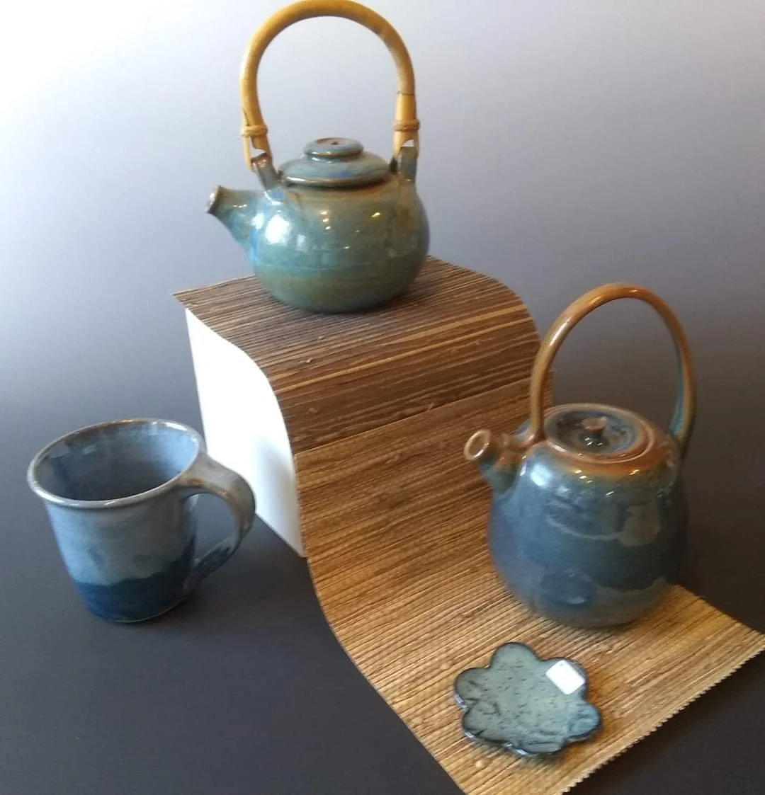 two teapots mug and tea bag holder - blues.jpg