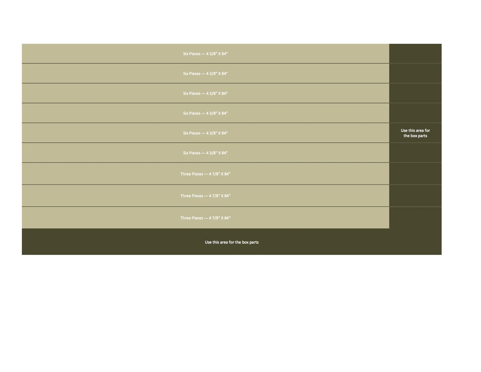 I-Beam Work Support Cut List for Beams
