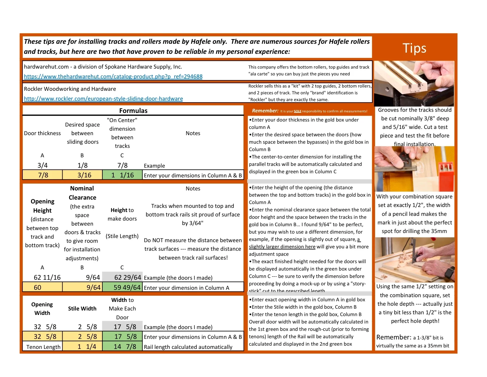 Sliding Bypass Door Tips & Calculator
