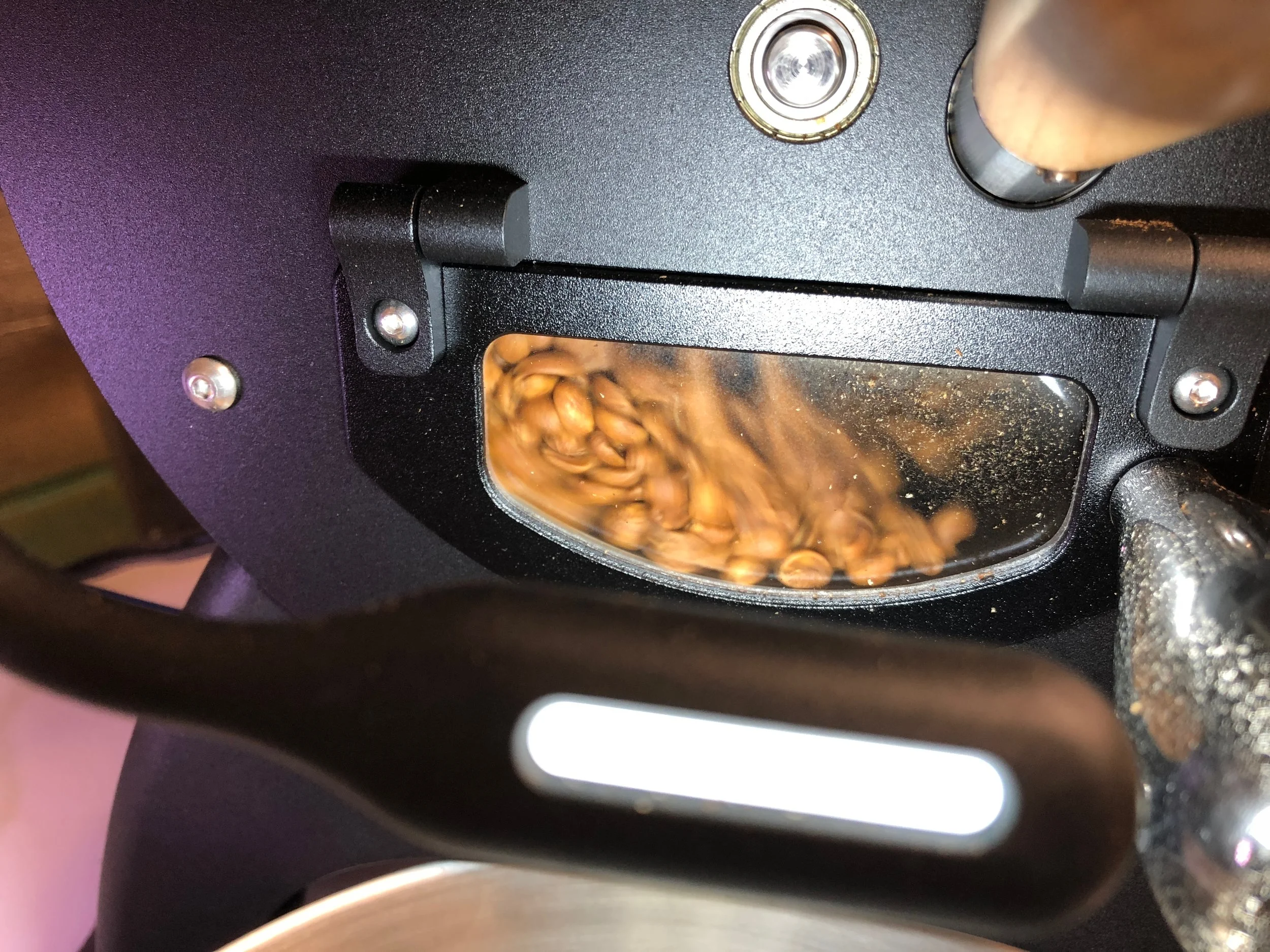 Beans roasting in my Aillio Bullet roaster