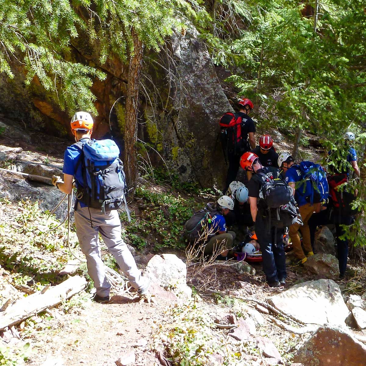 Break in scree evacuation for lowering station change and medical check