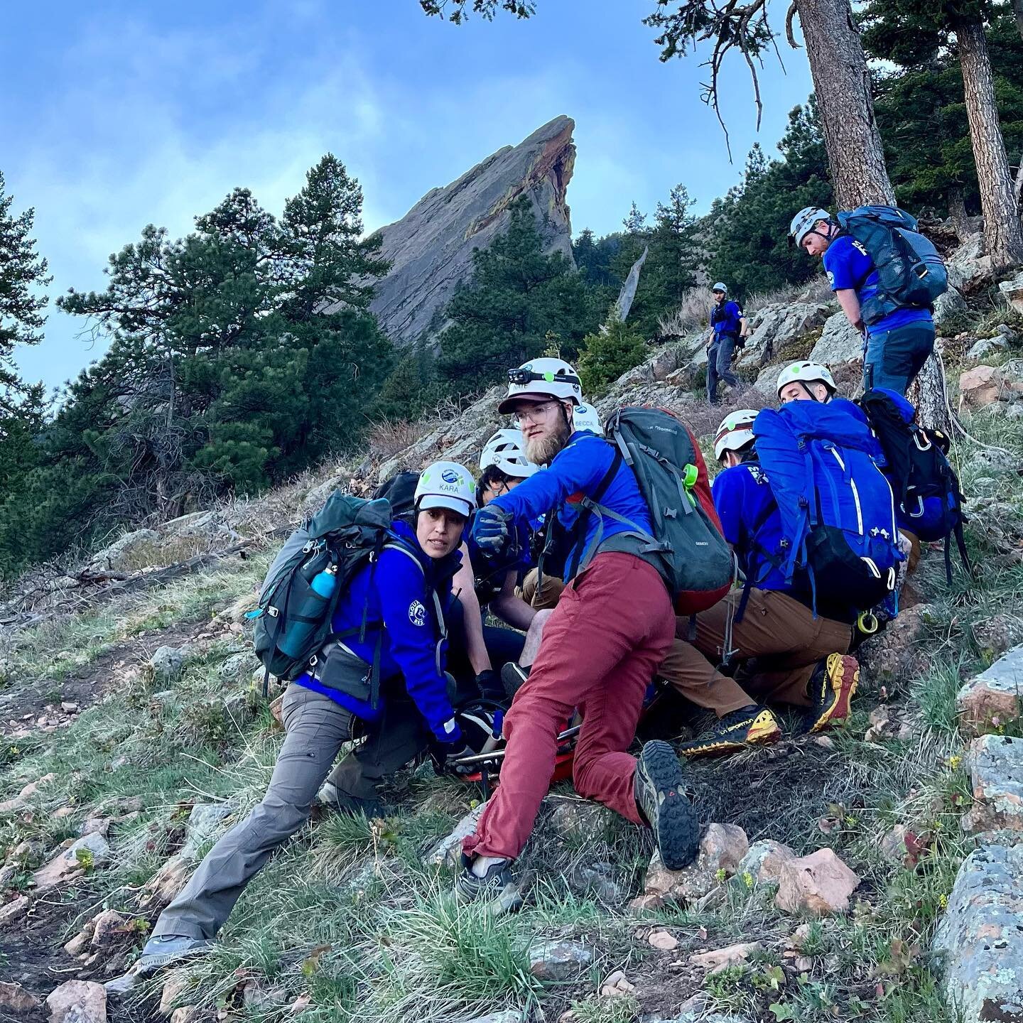 Yesterday we assisted a hiker with a knee injury on the 1st/2nd Flatiron trail. We are happy to provide search and rescue services to our community and never charge for rescue.